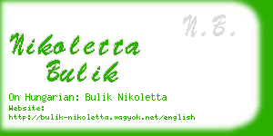 nikoletta bulik business card